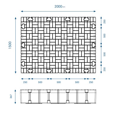 Ponton modulaire de 1,50m x 2m avec caches de finition